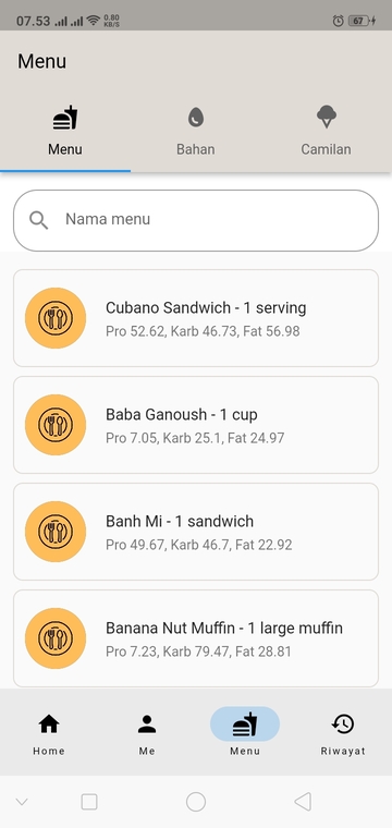 Halaman Menu